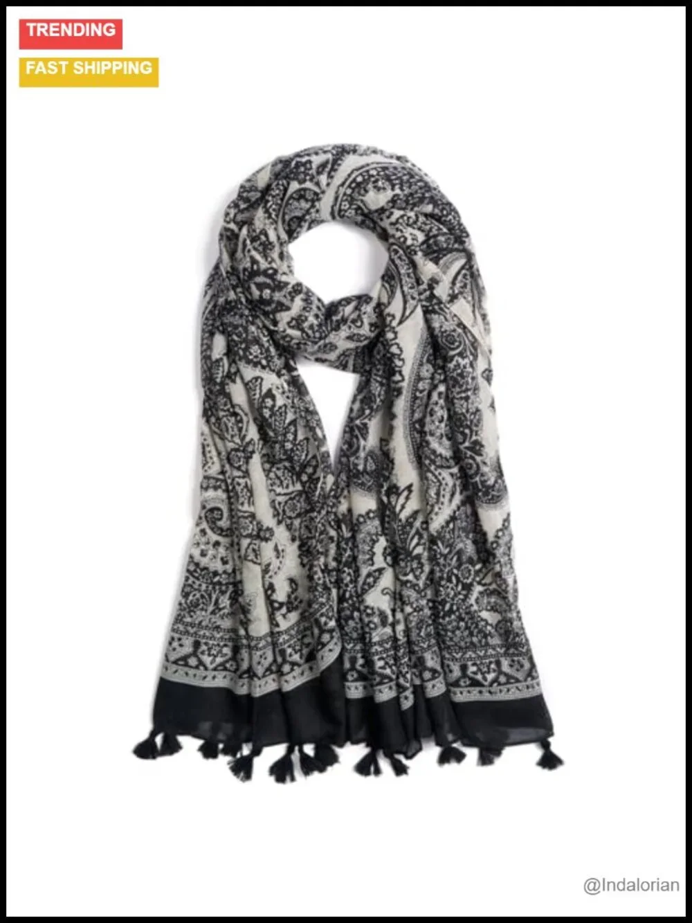 Lightweight Soft Floral Leopard Scarf for Women Fashion Shawl Wrap with Fringe
